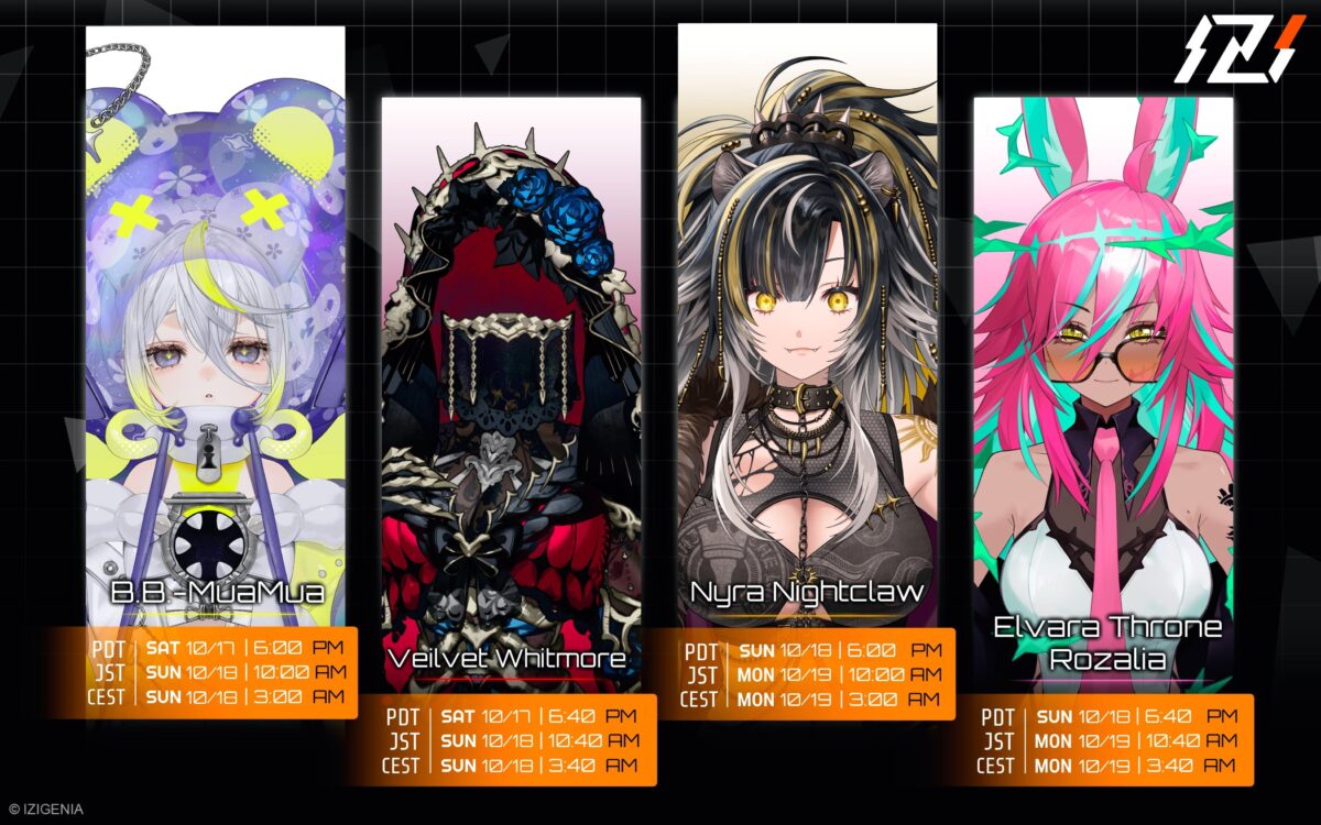 「IZIGENIA」新メンバー4人、10月18日・19日の朝10時からデビュー　日本発・英語主軸のVTuberプロジェクトは9人に